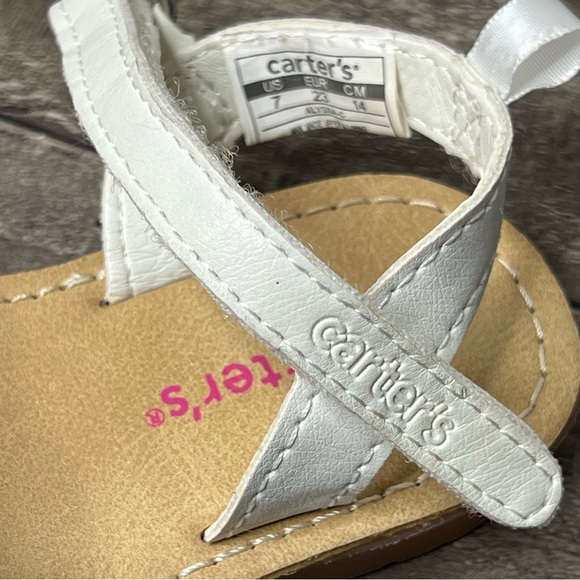 Carters White Flower Strappy Toddler Sandals - Picture 6 of 13